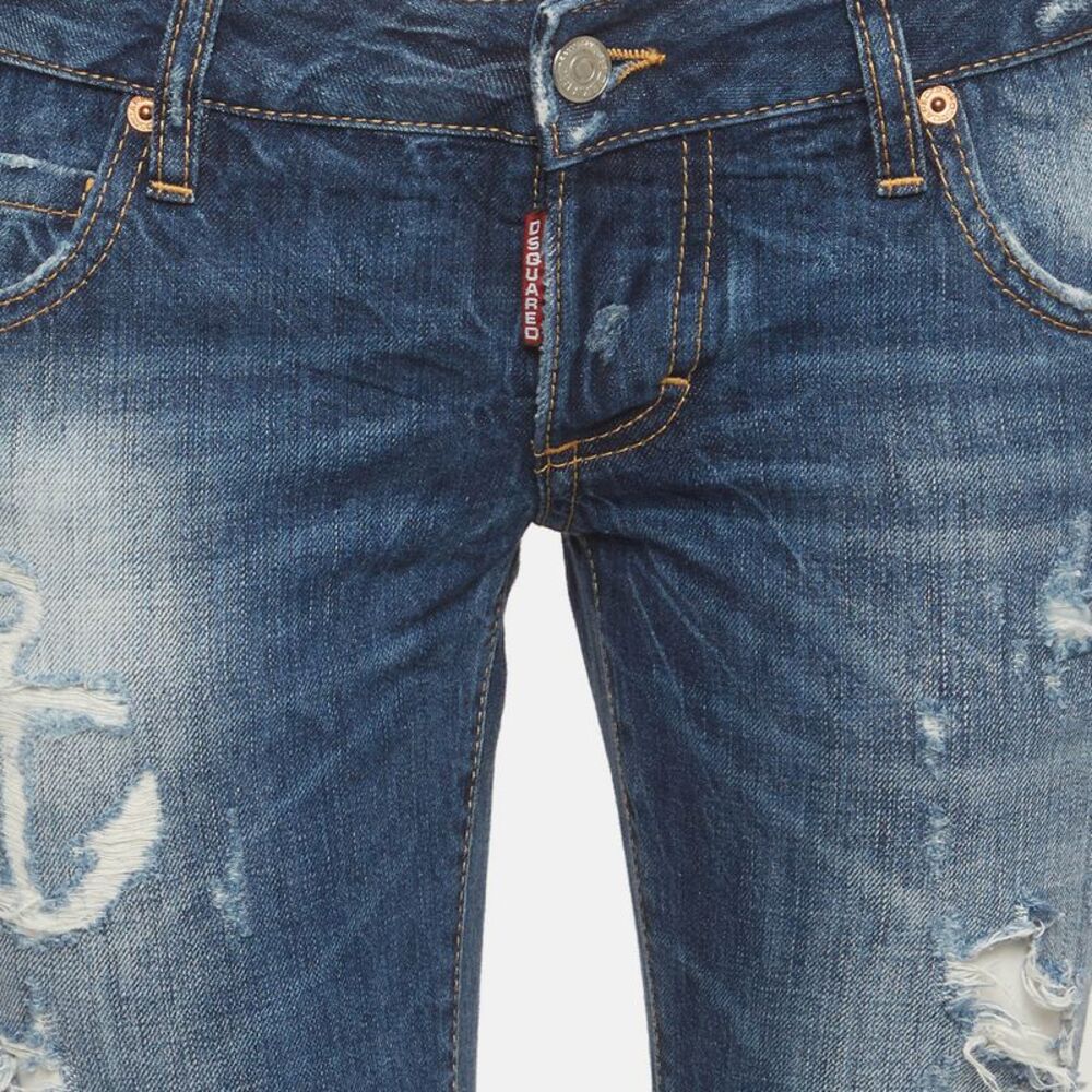 Dsquared2 Blue Distressed Denim Slim Fit Jeans S/waist 29" - Picture 4 of 7